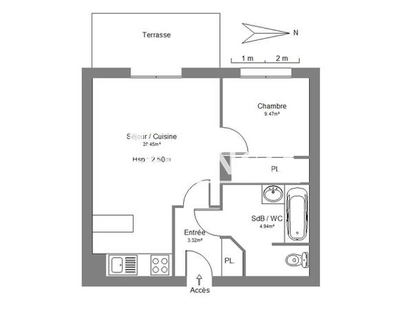 Location Appartement 2 pièces 37.55 m² - BATIMENT D Borderes / Echez 65320