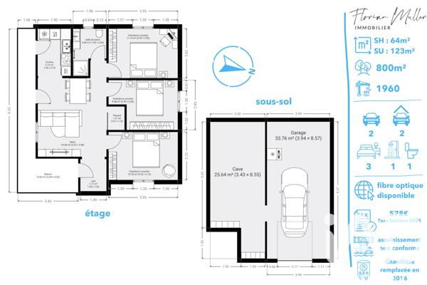 Maison à vendre 4 pièces 64 m² Exincourt