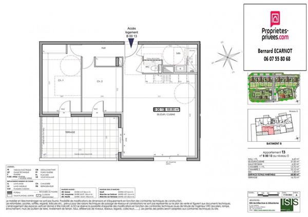 CLAIX 38640 Appartement T3 - Terrasse 16,70m²
