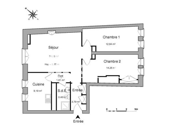 Location Appartement 3 pièces 69.74 m² - 3 RUE DES AUGUSTINS Lyon 69001