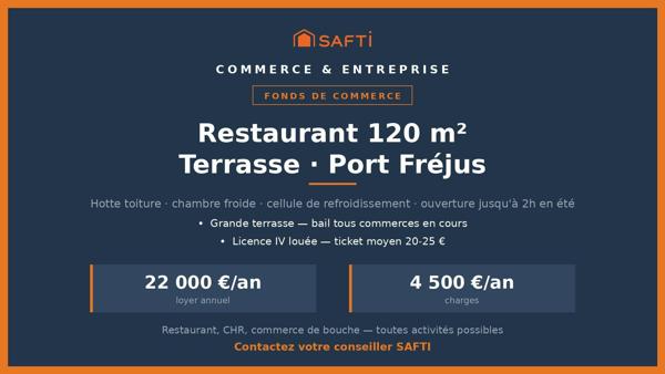 Fonds restaurant 120 m² + terrasse — Port Fréjus