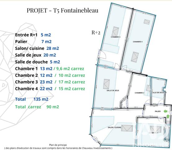 Appartement à vendre 6 pièces 90,3 m² Fontainebleau