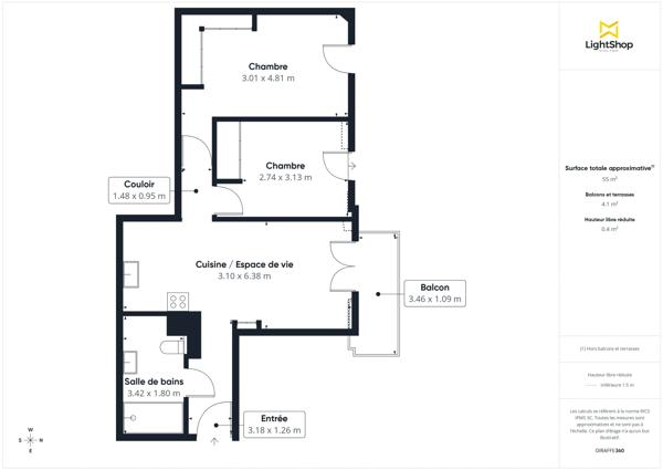 Agréable appartement T3 avec Balcon 56m² Garches