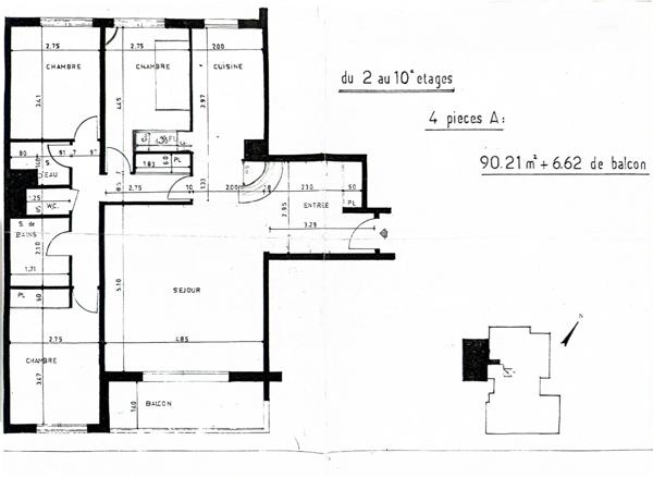 Appartement à vendre 4 pièces COURBEVOIE (92)