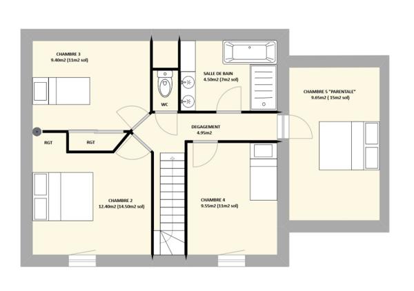 Maison
         6 pièces
        - 109 m² Exclusivité 374 800 € *