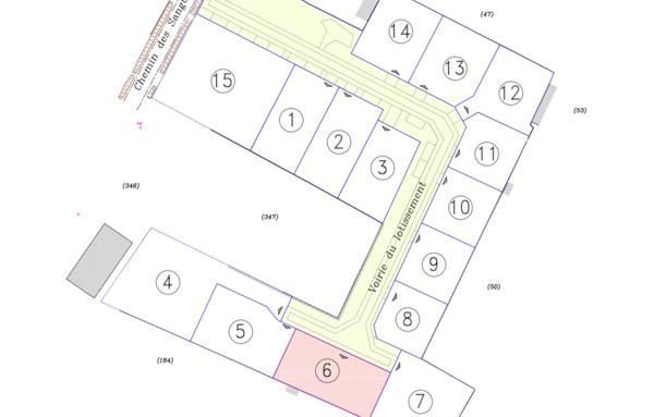 Terrain à bâtir viabilisé 496 m2 à Salles