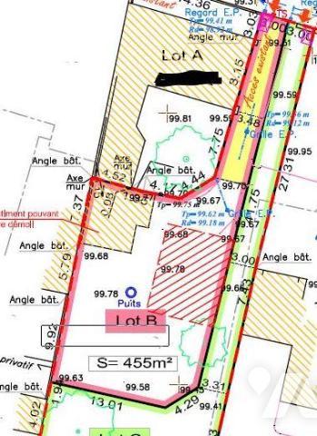 PORT SAINT PERE (centre-ville) TERRAIN DE 455m² en zone Ua en second rideau