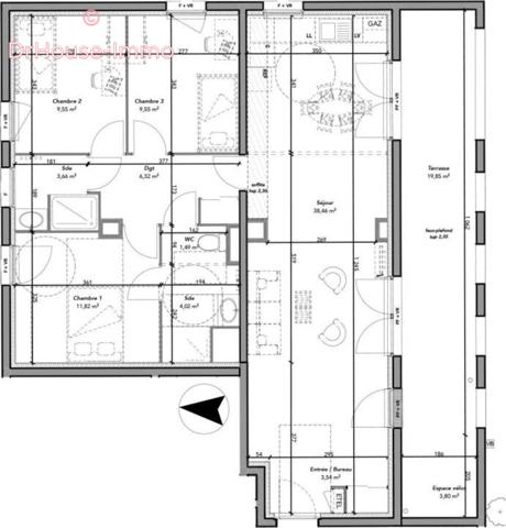 Appartement à vendre 4 pièces de 86 m²