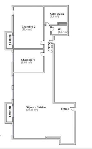 Appartement 3 pièces - 70m² / rue d'Assas PARIS 6ème