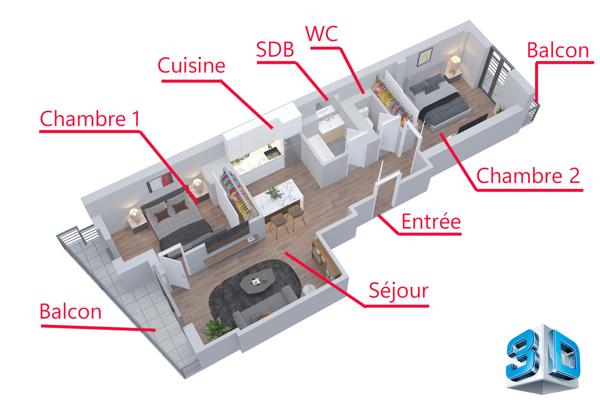 Marseille (13014) Appartement lumineux avec vue mer, entièrement refait a neuf