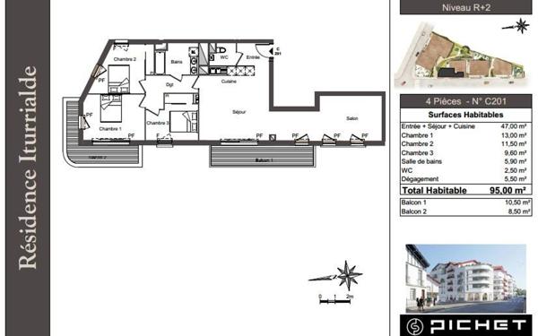 Appartement à louer    4 pièces • 95 m2 Ciboure