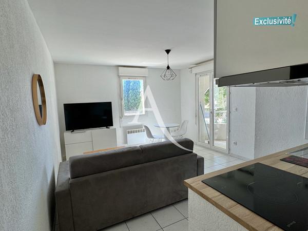 PÉROLS - BEAU T2 MEUBLÉ DE 33 M2 AU 1ER ÉTAGE AVEC TERRASSE DE 5 M2 EXPOSÉE SUD-OUEST ET PLACE DE STATIONNEMENT