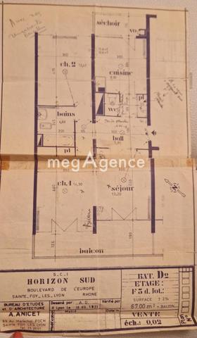 Appartement à SAINTE-FOY-LES-LYON, 69110 - 3 pièces 68m²