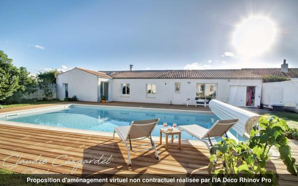 A vendre NIEUL SUR MER – Maison plain-pied lumineuse avec piscine, au calme, proche LA ROCHELLE et ILE DE RE