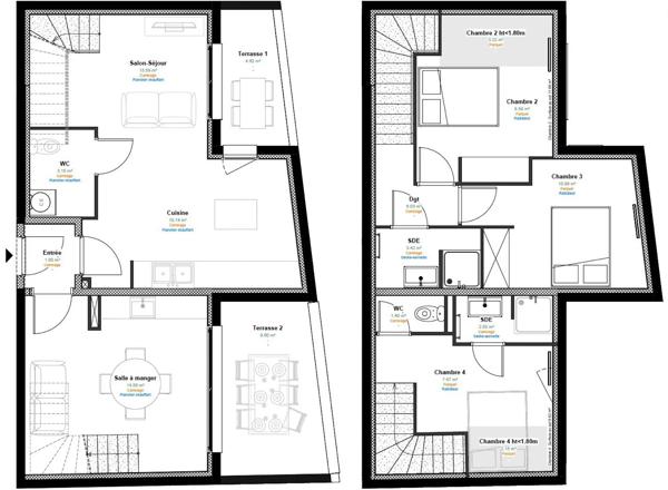 Lyon 6 - Bellecombe - Duplex neuf avec terrasse – 3 Chambres