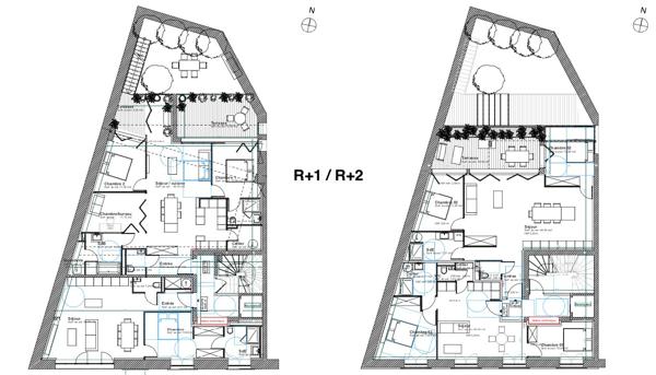 Plateaux  Bordeaux centre: Ascenseur -Terrasse - Cave - Parking 