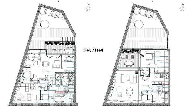 Plateaux  Bordeaux centre: Ascenseur -Terrasse - Cave - Parking 