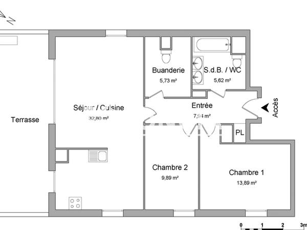 Location Appartement 3 pièces 75.87 m² - 12 RUE DE L'AUTAN - Beauzelle 31700