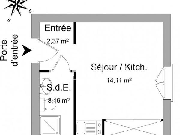 Location Studio 19.6 m² - 1 RUE DELILLE La Roche Sur Yon 85000