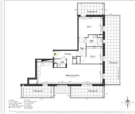 Appartement 3 pièces de 73 m² à Villefranche-sur-Saône (69400)