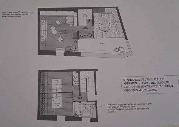 Bordeaux Hyper Centre Appartement T3Duplex terrasse