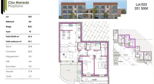 Appartement à vendre 3 pièces 69 m² Propriano