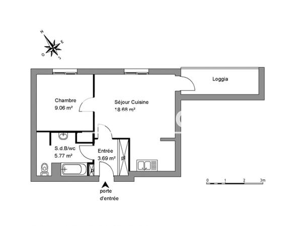 Location Appartement 2 pièces 37.2 m² - BAT II Montpellier 34090