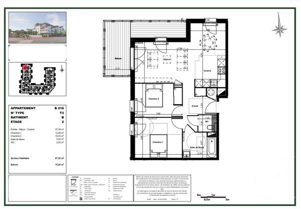 Appartement T3 à vendre  3 pièces - 67,35 m2 GUJAN MESTRAS - 33