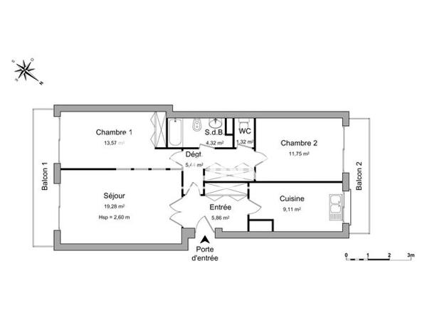 Location Appartement 3 pièces 69.5 m² - 89/95 RUE DE LA TRANCHEE Poitiers 86000