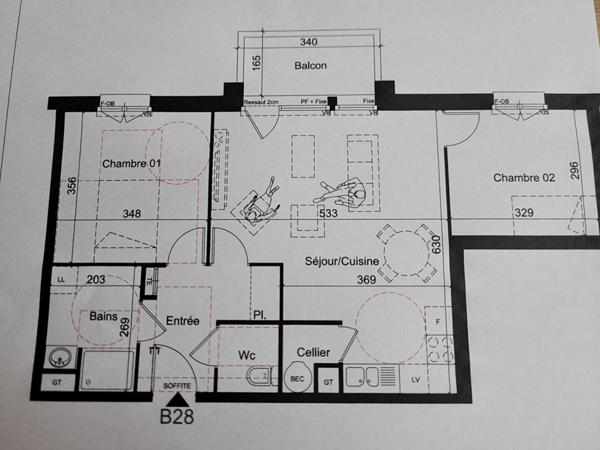 ORCHIES  Appartement  T3 2e étage  avec balcon