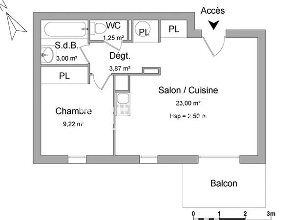 Location Appartement 2 pièces 40.34 m² - 36 RUE FERDINAND BUISSON La Roche Sur Yon 85000
