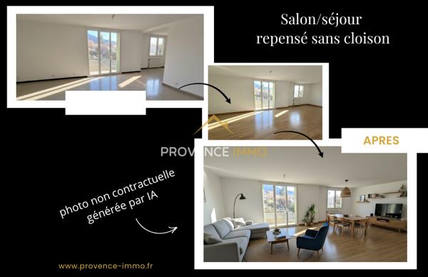 Digne-les-Bains (04000) Nouvelle Exclusivité Digne-les-Bains Appartement F3/4 de 74 m² – Vue Cousson, Balcon Sud, Garage & Cave