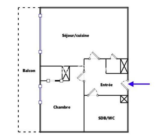 Appartement 2 pièces - 46 m² Exclusivité efficity