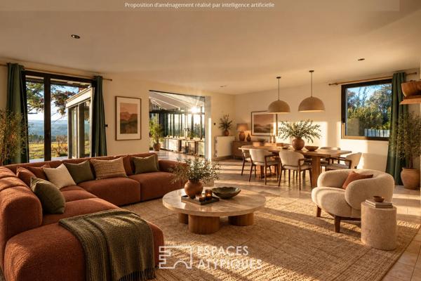 Villa d’exception avec sa piscine intérieure et sa vue dégagée