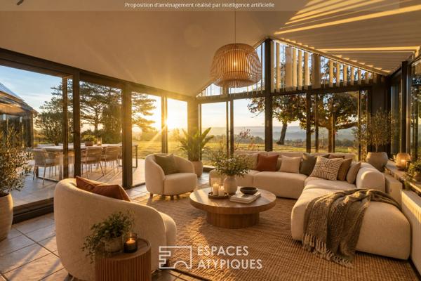 Villa d’exception avec sa piscine intérieure et sa vue dégagée