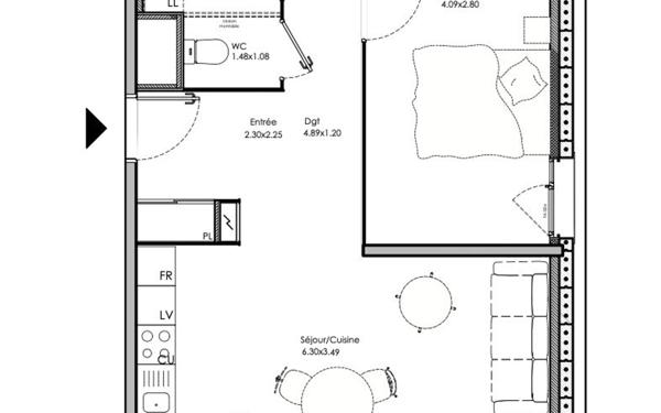 Appartement à vendre    3 pièces • 60,60 m2 Neuville-sur-Saône