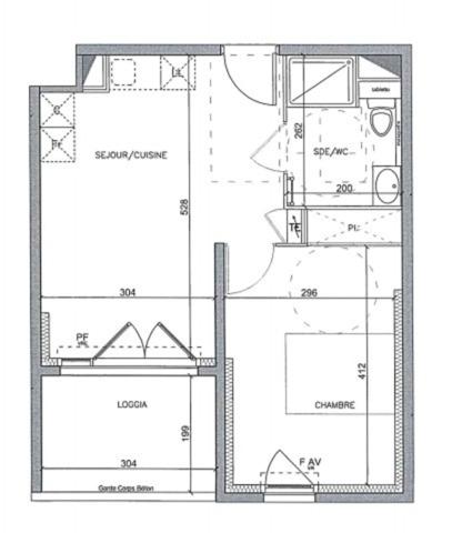 A louer MONTPELLIER (34), Joli appartement T2 de 37 m² avec loggia de 6 m²