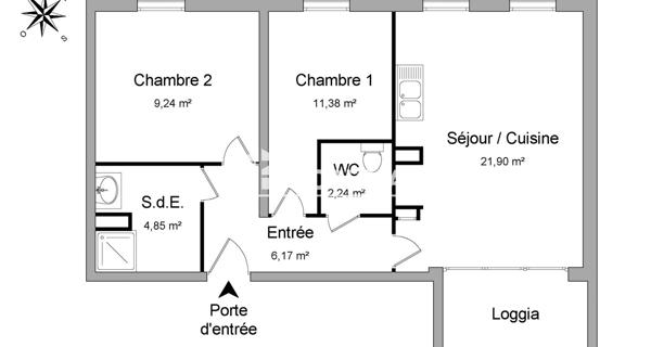 Location Appartement 3 pièces 55.78 m² - Roubaix 59100