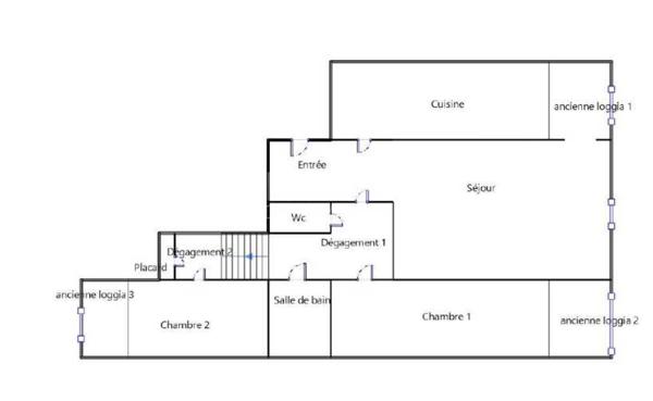 Appartement rénové T3 de 61 m2 avec garage