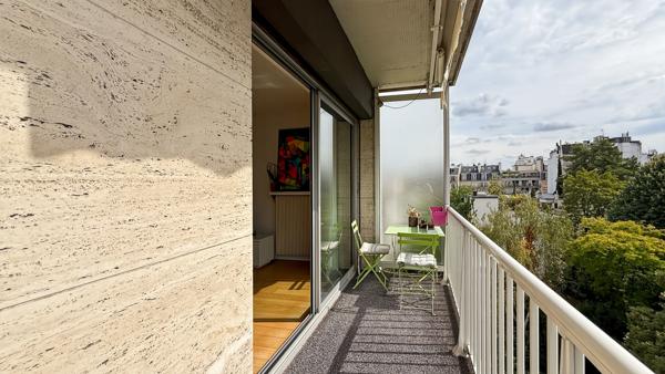 PARIS 16e HENRI HEINE 3 PIÈCES 92 M² 5e ÉTAGE BALCON SUR JARDIN
