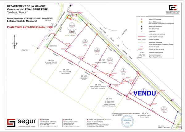 Terrain constructible de 531 m² à LE VAL SAINT PERE
