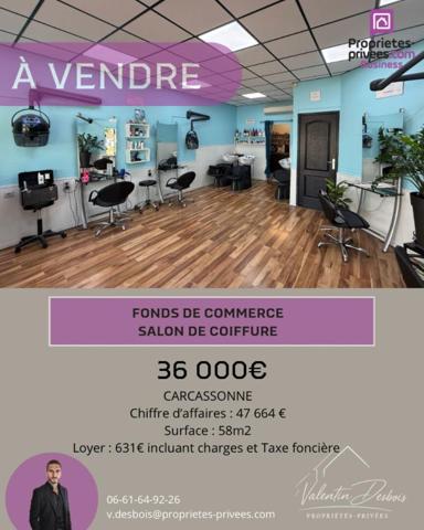 FONDS DE COMMERCE - SALON DE COIFFURE - CARCASSONNE