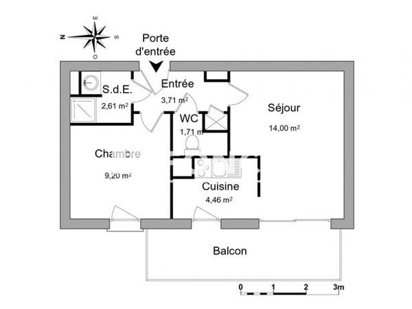 Location Appartement 2 pièces 36 m² - 13 RUE EMILE ZOLA La Roche Sur Yon 85000