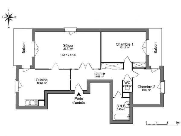 Location Appartement 3 pièces 70.97 m² - ESCALIER A Thonon-les-bains 74200