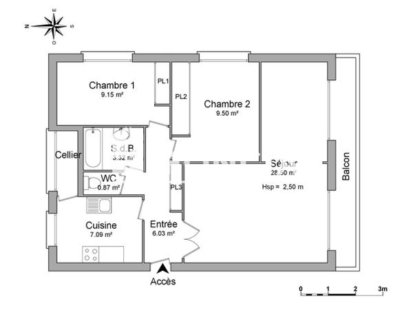 Location Appartement 4 pièces 64.46 m² - LES ROSERAIES Orleans Sud 45100