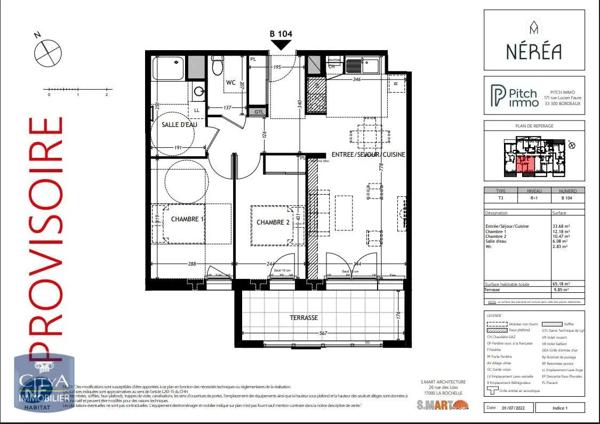 Appartement à louer 3 pièces 64.86m²