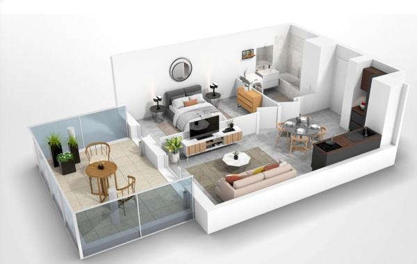 T2 lumineux de plus de 40 m² avec terrasse offrant une vue dégagée sur le bassin de Thau