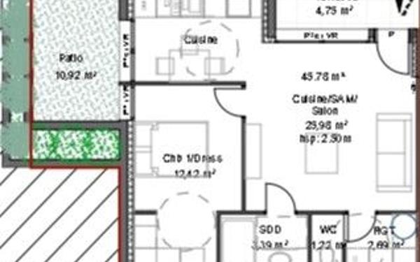 Appartement à vendre    2 pièces • 45,78 m2 Caveirac