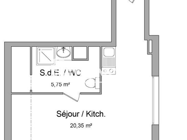 Location Studio 26.1 m² - 6 BIS RUE BERNARD PALISSY Avon 77210