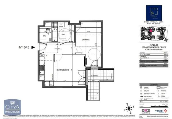 Appartement à louer 2 pièces 50.37m²